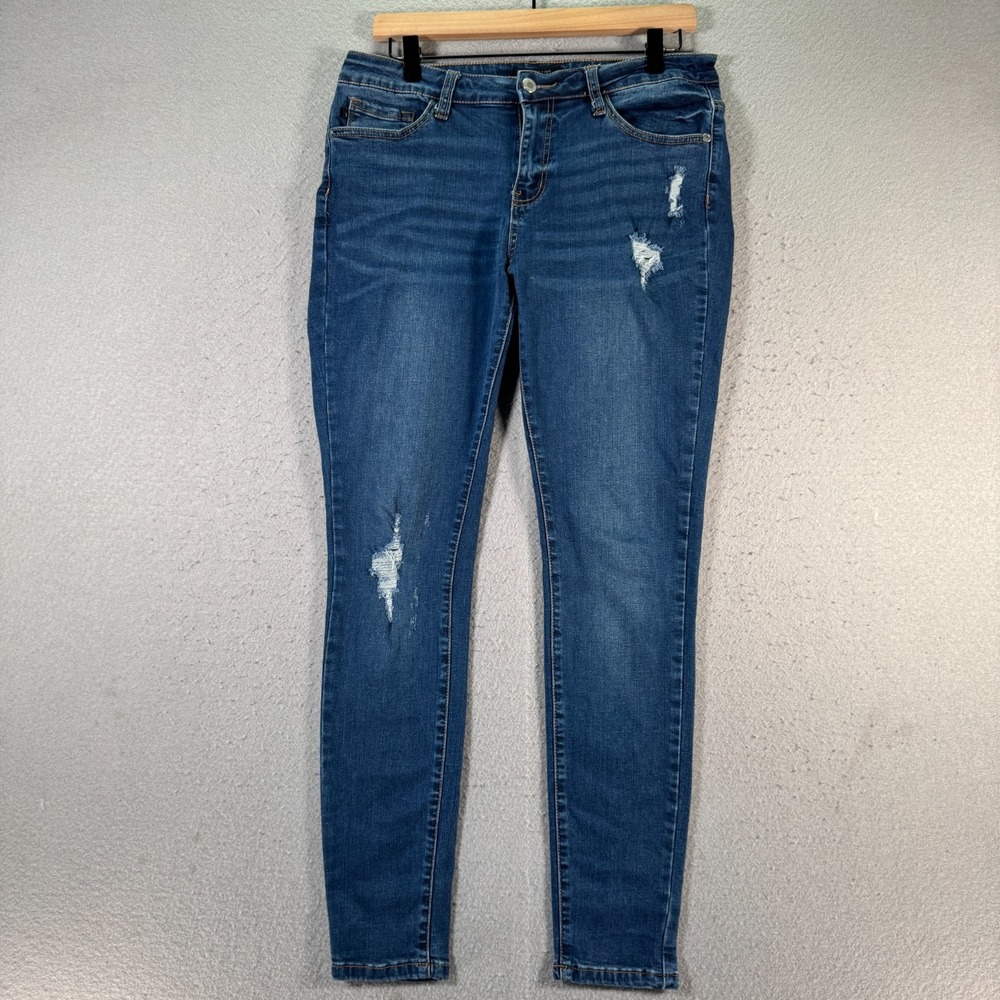 Judy Blue Skinny Fit Jeans Womens 11x30 Blue Medium Wash Denim Comfort Stretch